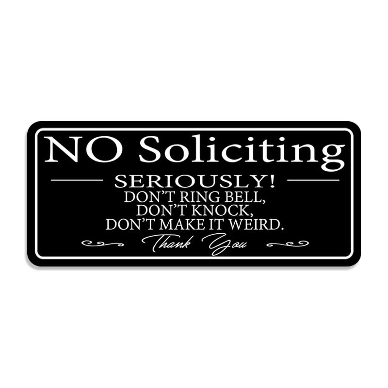 Maoerzai No Soliciting Sign for House /Office,No Soliciting Signs for Home,Thick Acrylic Self-Adhesive Modern Design Door Sign 9x4 inch Home Decor Go Away Sign Accessories Door Or Wall. (9 X 4 inch, - Image 1