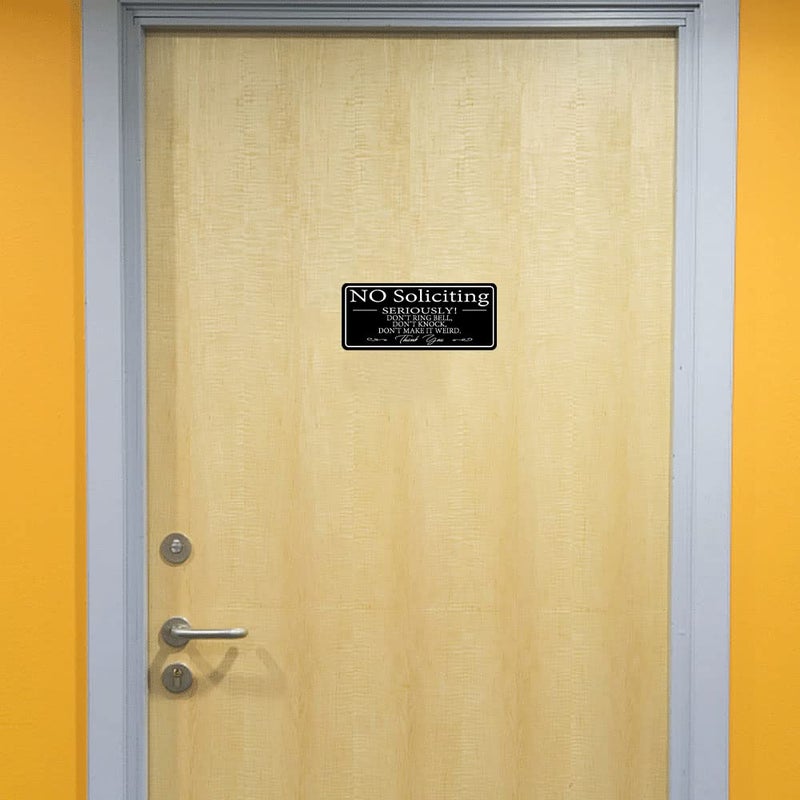Maoerzai No Soliciting Sign for House /Office,No Soliciting Signs for Home,Thick Acrylic Self-Adhesive Modern Design Door Sign 9x4 inch Home Decor Go Away Sign Accessories Door Or Wall. (9 X 4 inch, - Image 2