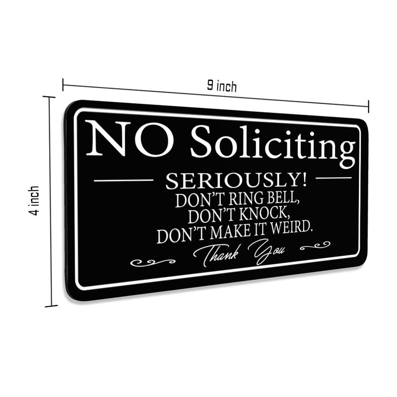Maoerzai No Soliciting Sign for House /Office,No Soliciting Signs for Home,Thick Acrylic Self-Adhesive Modern Design Door Sign 9x4 inch Home Decor Go Away Sign Accessories Door Or Wall. (9 X 4 inch, - Image 4