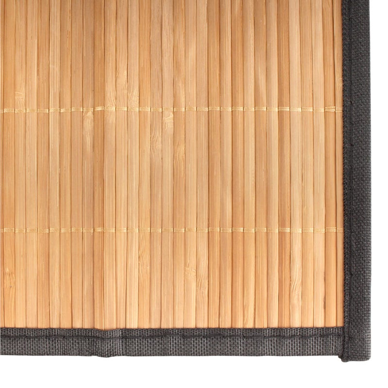BambooMN Natural Brown Slat Bamboo Table Runner with Fabric Border  Home D?cor  Brown w/ Black Border - 1 Piece - Image 3