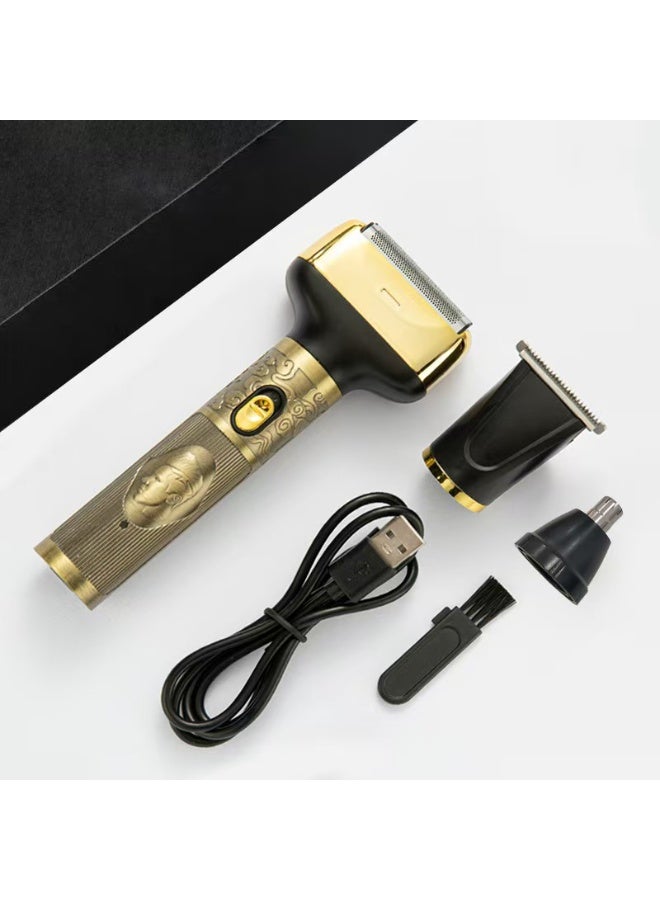 3-in-1 Shaver + Hair Trimmer + Nose Hair Trimmer Multi-Function Set Features brush motor, reciprocating dual blades, and extended battery life - Image 2