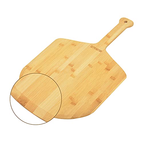Mimiuo Natural Bamboo Pizza Peel - 15 Inch Wooden Pizza Spatula for Baking Homemade Pizza Bread and Cutting Fruit Vegs - Image 2