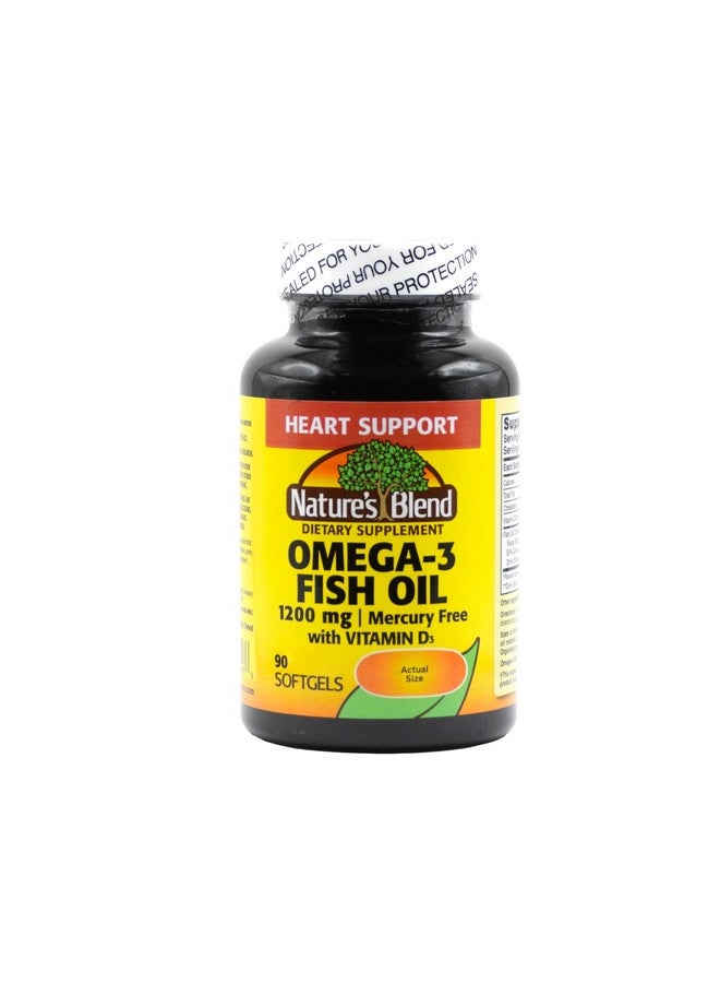 Nature's Blend Omega-3 Fish Oil 1200 mg and Vitamin D3 1000 IU 90 Softgels - Image 1