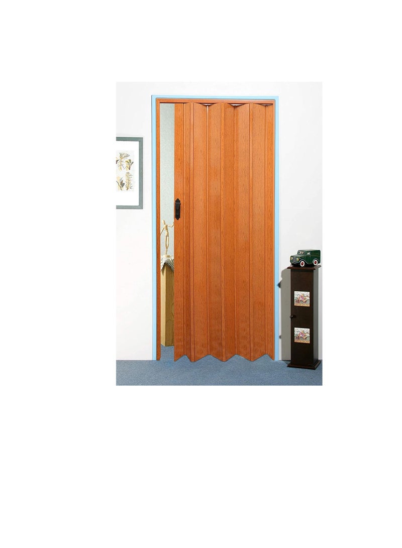 ROBUSTLINE Folding Sliding Doors 210cm Height x 100cm Width Made in Taiwan (DARK OAK) - Image 1