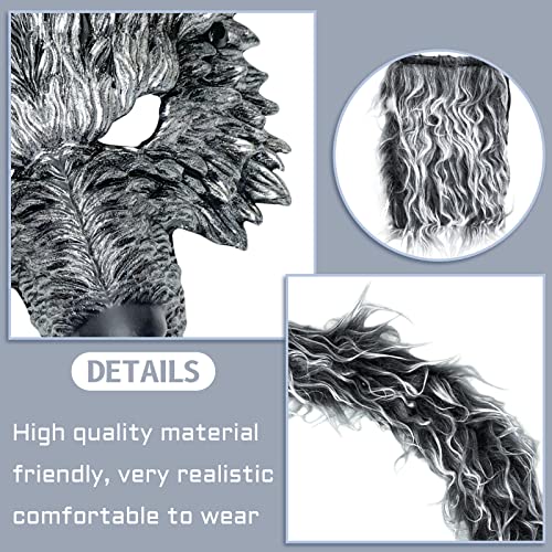 Exlinonline Wolf Costume Headwear (WW-099) for Halloween Party - Includes Wolf Ears, Tails, Gloves and Mask - Perfect for Women, Men, Kids, Boys and Girls - One Size Fits Most - Image 3