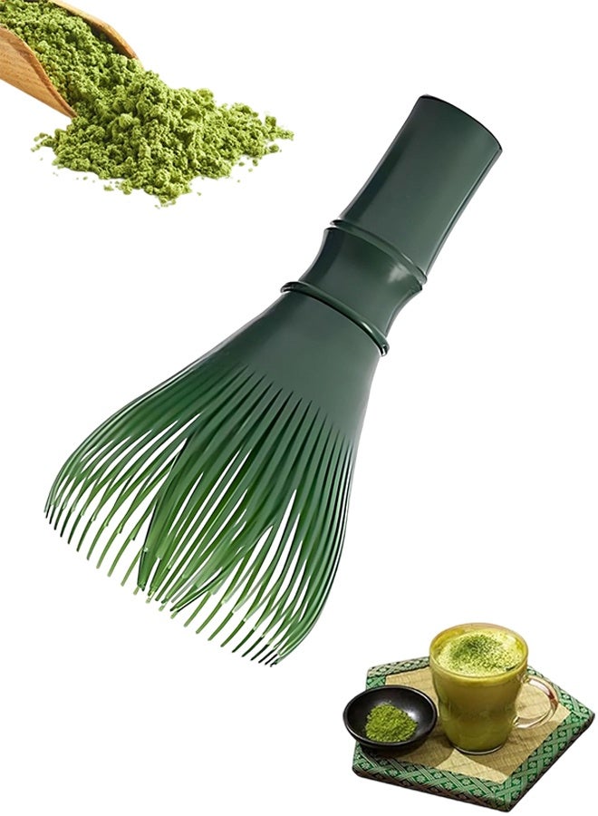 1 Pack Green Reusable Resin Matcha Whisk, Easy to Clean Stirring Tool for Japanese Matcha Green Tea Ceremony - Image 1