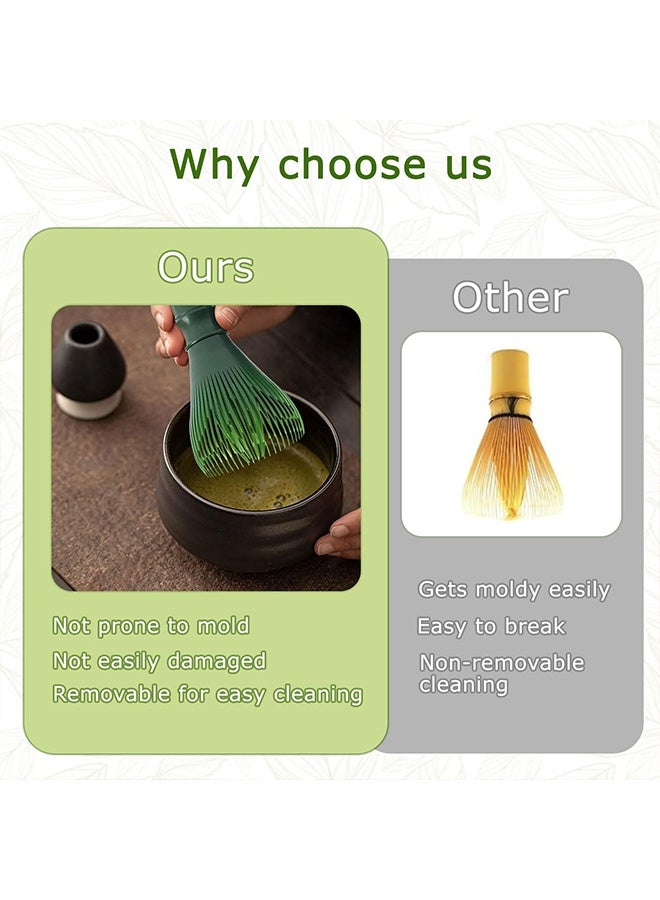 1 Pack Green Reusable Resin Matcha Whisk, Easy to Clean Stirring Tool for Japanese Matcha Green Tea Ceremony - Image 5