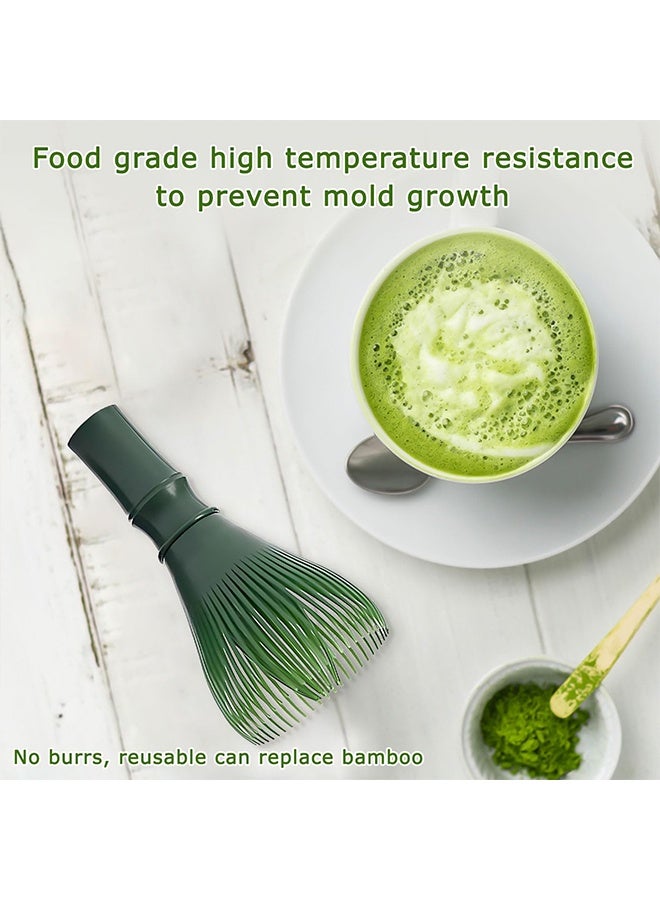 1 Pack Green Reusable Resin Matcha Whisk, Easy to Clean Stirring Tool for Japanese Matcha Green Tea Ceremony - Image 3