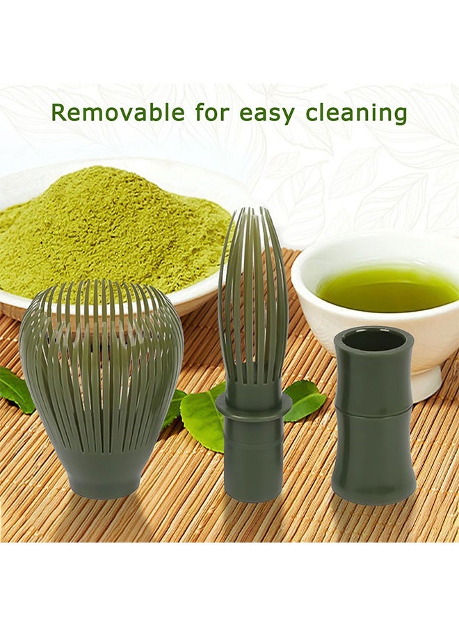 1 Pack Green Reusable Resin Matcha Whisk, Easy to Clean Stirring Tool for Japanese Matcha Green Tea Ceremony - Image 4