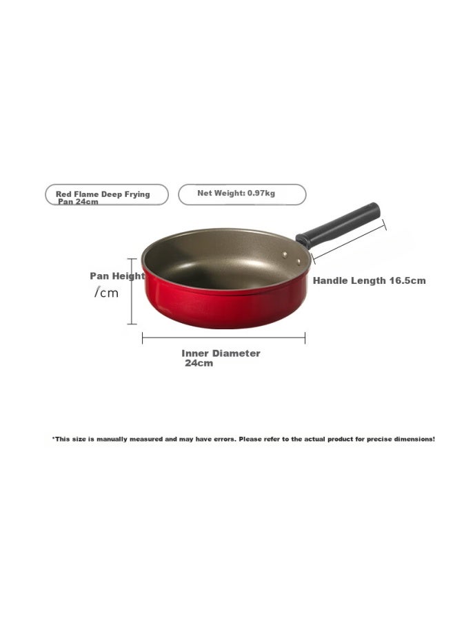 Joyoung Non-stick Frying Pan Flat Skillet For Steak And Eggs, Deepened, Easy Clean, Compatible With Induction And Gas Stoves, 24cm