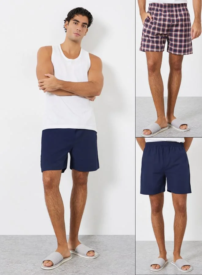 ستايلي مجموعة من 2 بوكسر قطن رجالي