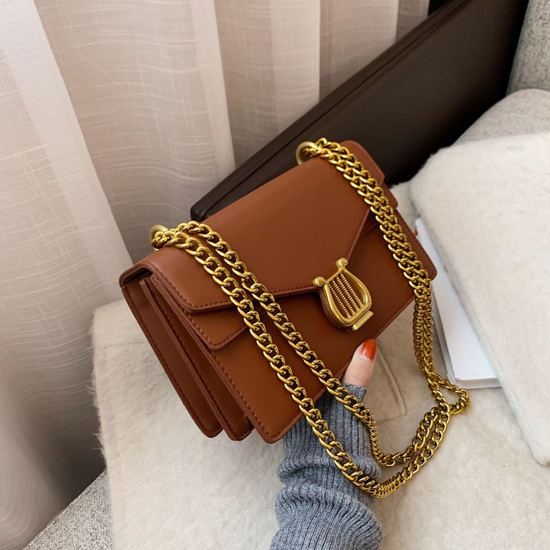 Bag Women'S 2024 Vintage Small Square Bag Women'S Shoulder Crossbody Bag Fashionable All-Match Chain Bag - Image 1
