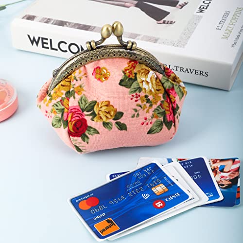 Oyachic Floral Coin Purse,Cute Flower Change Purse,Vintage Wallet with Clasp,Coin Holder Pouch for Woman Girls - Image 5