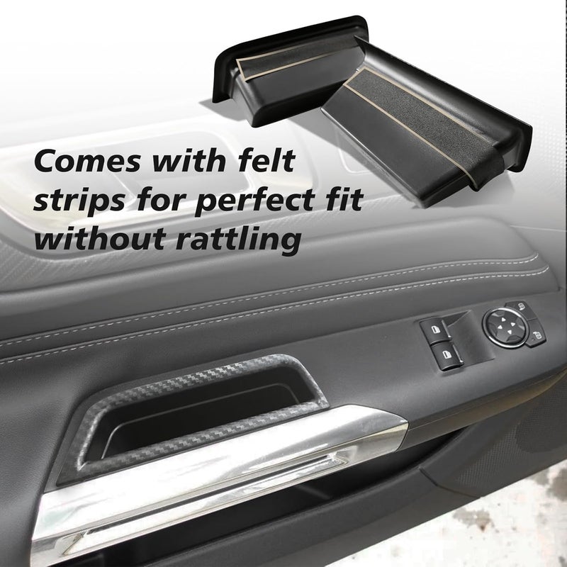 Muslogy Center Console Organizer and Door Handle Storage Box for Ford Mustang 2024 - 3PCS Set (Black) - Image 5