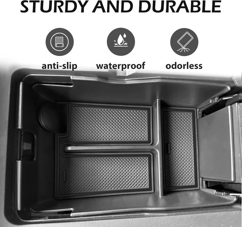 Muslogy Center Console Organizer and Door Handle Storage Box for Ford Mustang 2024 - 3PCS Set (Black) - Image 4