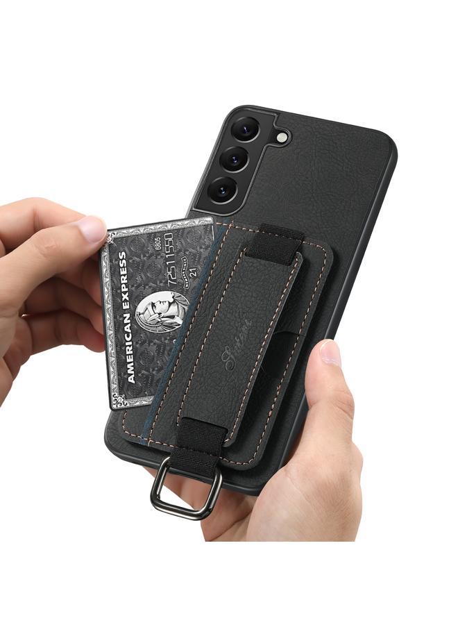 Suteni Case For Samsung Galaxy S24+ 5G H13 Litchi Leather Wrist Strap Wallet Back Phone Case - Image 5