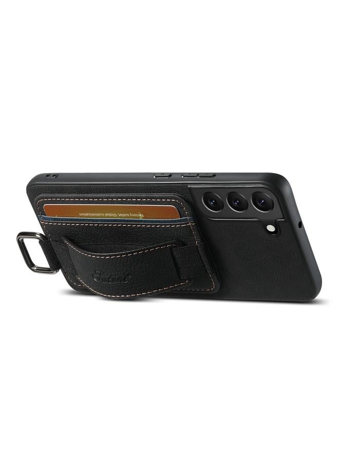 Suteni Case For Samsung Galaxy S24+ 5G H13 Litchi Leather Wrist Strap Wallet Back Phone Case - Image 2