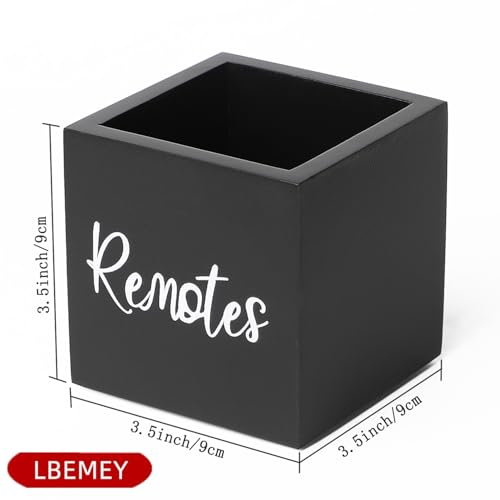 LBEMEY Wood Remote Control Holder, TV Remote Control Organizer for Home Bedroom Table, Multi-Purpose Desktop Storage (Black, S,for 2 or 3 Remote Controls) - Image 3