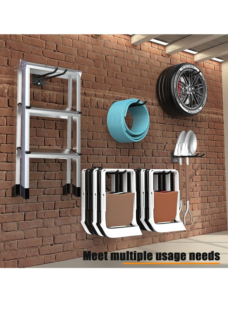 Bukela Garage Hooks Heavy Duty Hooks, Wall Mount Hanger Rack Garage Wall Heavy Duty Storage Hangers Wall Mount Organizer to Hang Chairs, Strollers, Power Tools, Garden Tools, Tire and More - Image 5