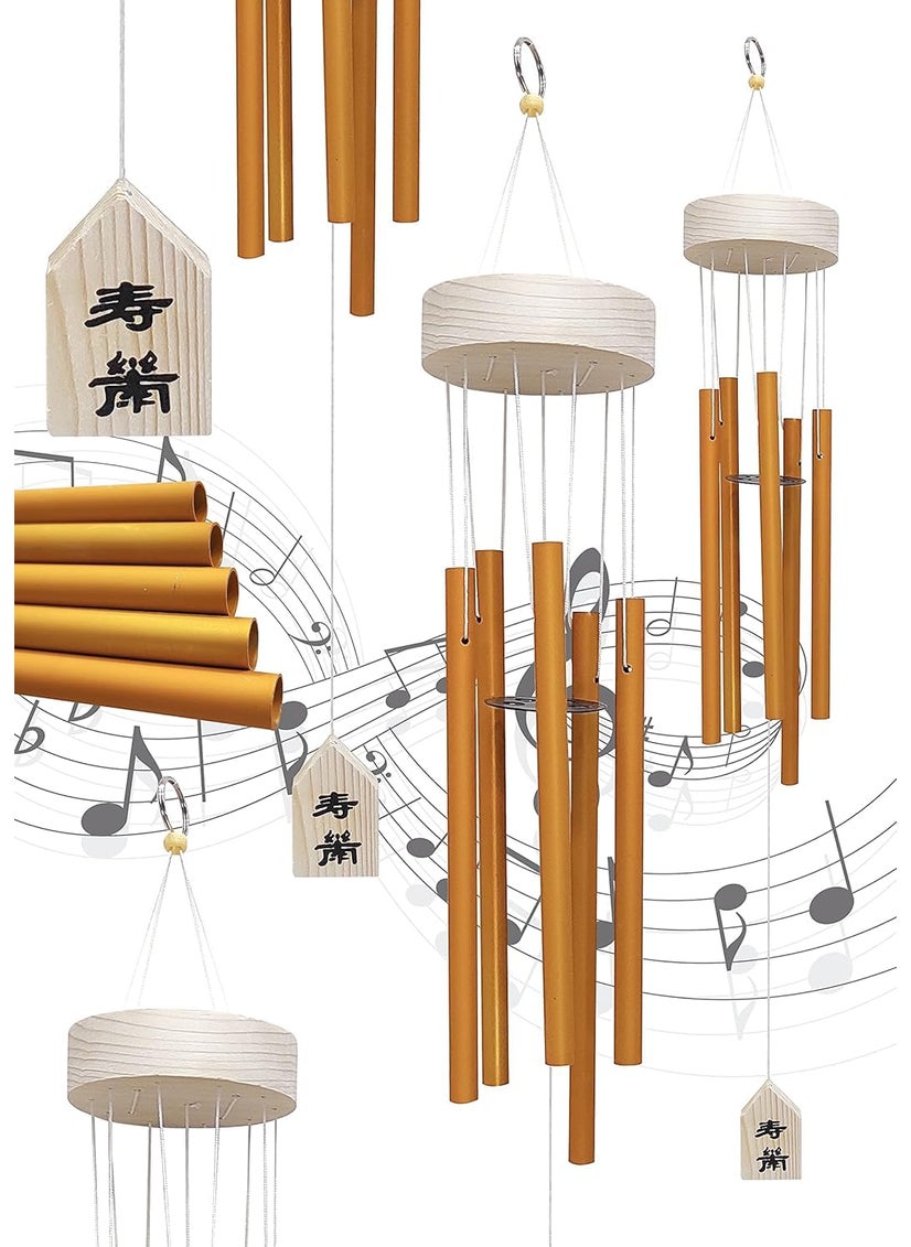 Plus Value Plus Value Feng Shui Metal Wind Chimes for Home Bedroom Balcony Garden Awesome Sound 5 Pipes Golden  - Image 2