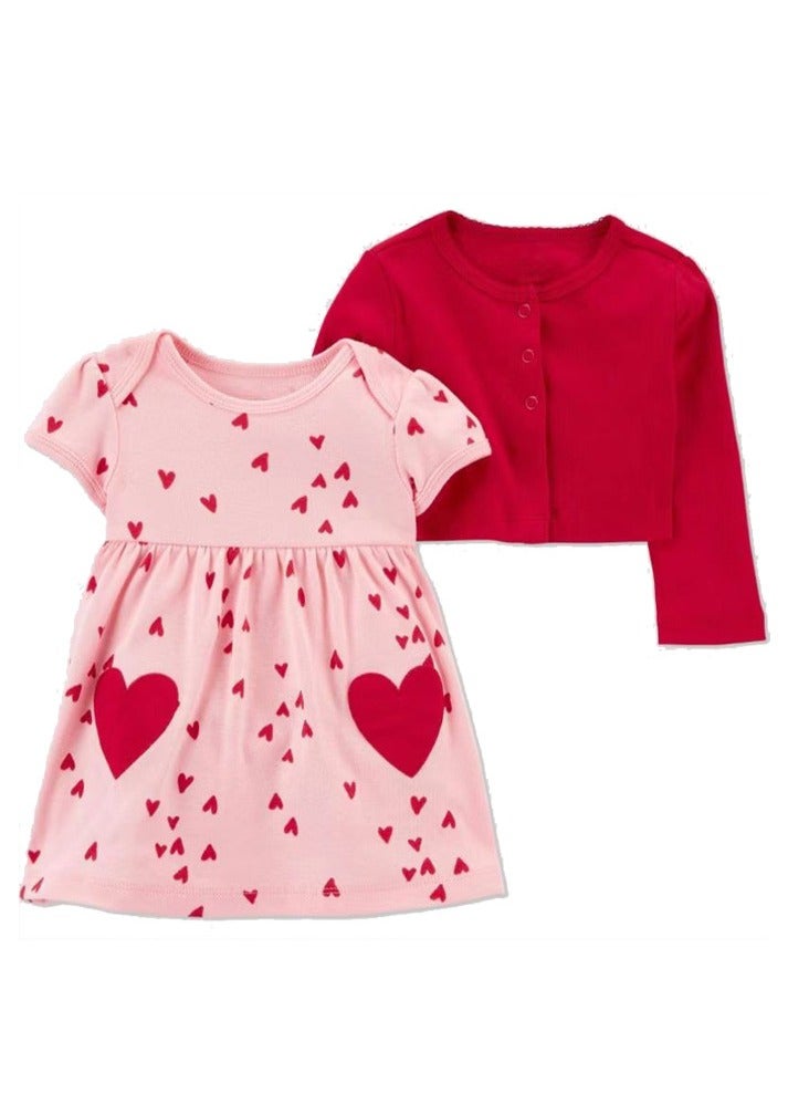 RedMapleTEK 2-Piece Set Of Baby Girl Jacket And Short-Sleeved Dress  - Image 1