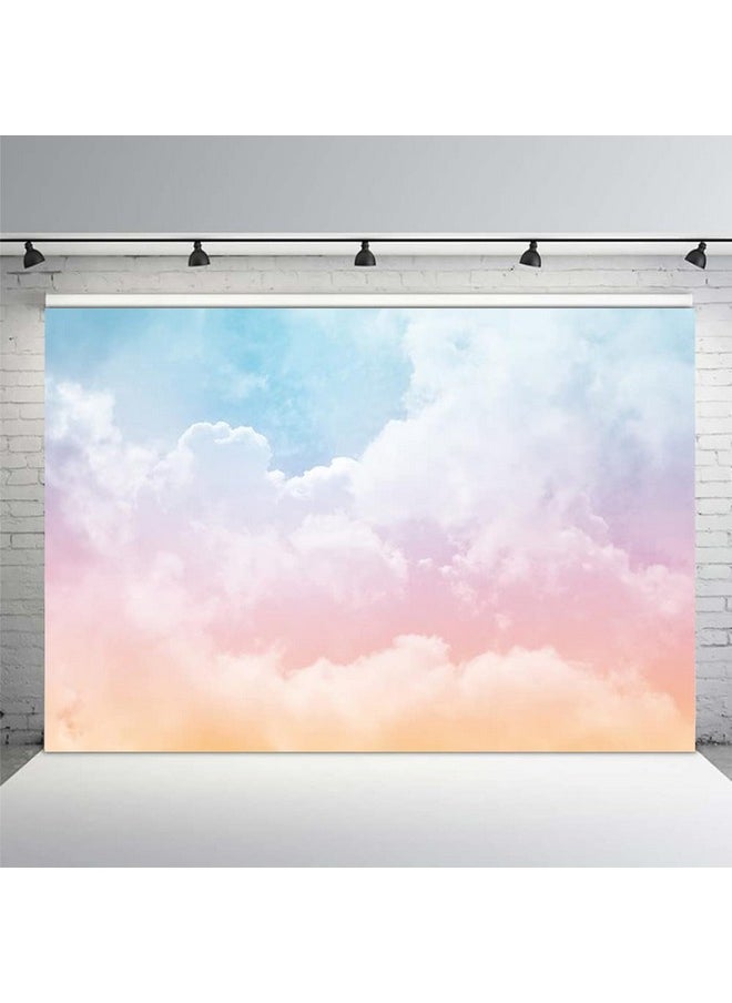 MEHOFOND Mehofoto Colorful Cloud Pastel Rainbow Photo Studio Backdrop Portrait Props Kids Birthday Party Decorations Baby Shower Photography Background Banner For Cake Table Supplies 8X6Ft  - Image 2