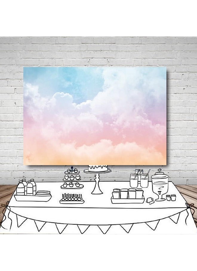 MEHOFOND Mehofoto Colorful Cloud Pastel Rainbow Photo Studio Backdrop Portrait Props Kids Birthday Party Decorations Baby Shower Photography Background Banner For Cake Table Supplies 8X6Ft  - Image 5