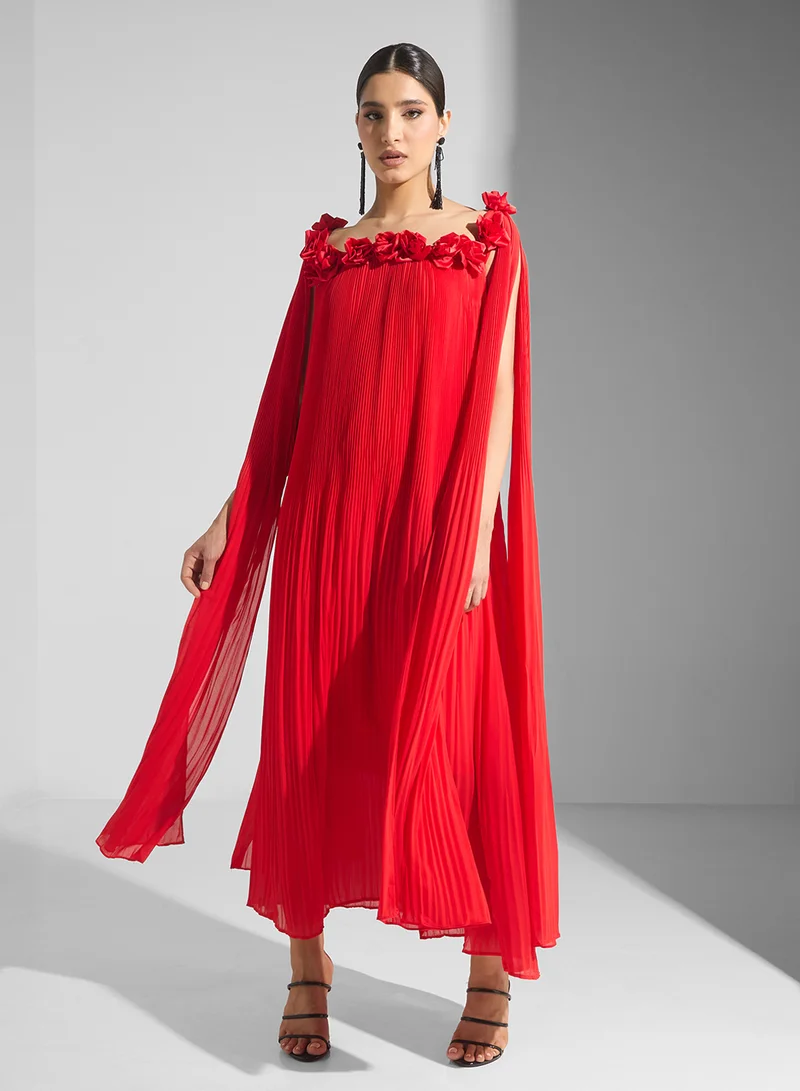 Ella Limited Edition Off Shoulder Dress With 3D Florals