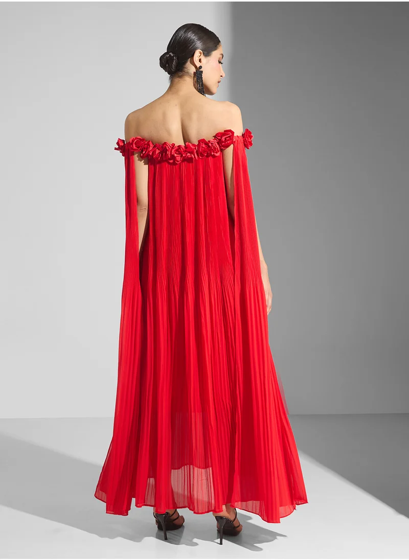 Ella Limited Edition Off Shoulder Dress With 3D Florals