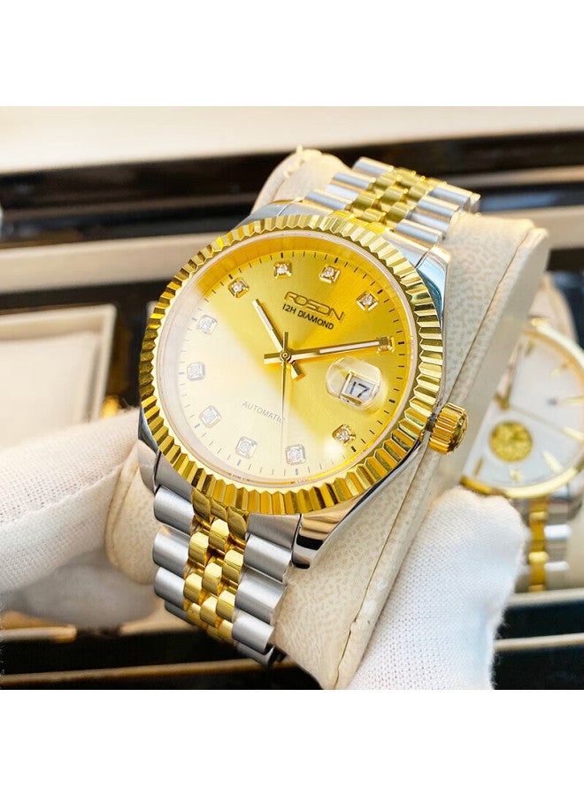 Laostone 999 Pure Gold 1.98g Genuine Gold Men's Watch With Real Diamonds Top Ten Men's Brand Automatic Mechanical Watch
