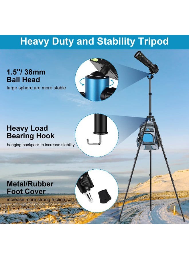 JOILCAN - Tripod for Camera, 81" Camera Tripod Stand, 83 inches DSLR Tripods & Monopods, Heavy Duty Travel Tripod for Binoculars Laser Level Spotting Scope Telescope, Professional Complete Tripod Units - Image 1