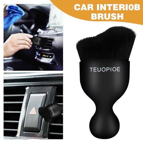 TEUOPIOE Car Interior Cleaning Brush, Car Duster Interior,Car Detailing Brush Dusting Brush,Car Interior Cleaning Tool, Auto Soft Hair Car Brush,Auto Interior Dust Brush for Air Vents(Black) - Image 5