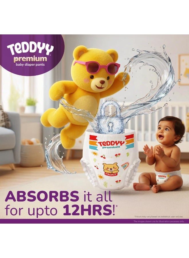 Teddyy Premium Baby Diaper L size, Pant Style | Large (9-14 kg), 32 Pants | Butter Soft Feel, Anti-Rash with Aloe Vera, 12 Hours Dryness Lock - Image 2