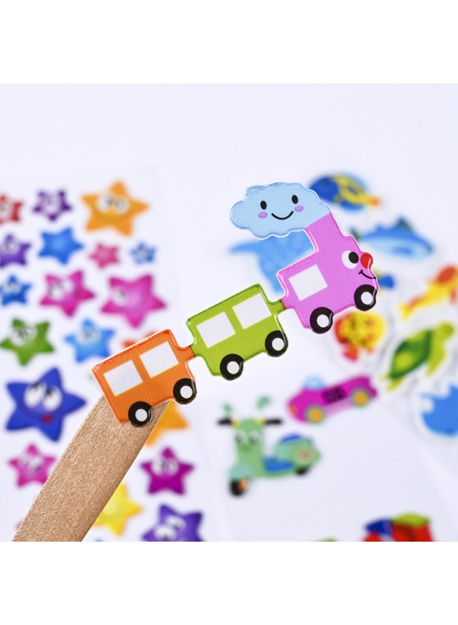 اكس اس ملصقات كرتونية مجسمة فقاعية، ملصقات مكافأة لرياض الأطفال، ملصقات لاصقة على شكل فراشات حب كرتونية، ملصقات مجسمة ثلاثية الأبعاد للأطفال - Image 4