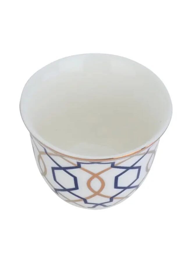 Alsaif Gallery Set of 12 blue embossed Arabic coffee cups  - Image 3
