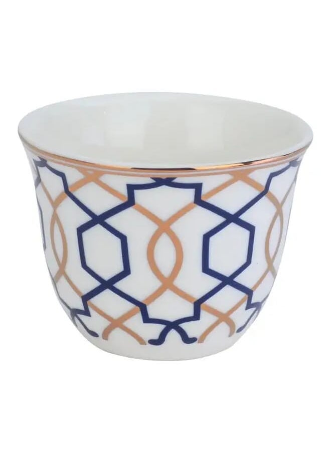 Alsaif Gallery Set of 12 blue embossed Arabic coffee cups  - Image 1