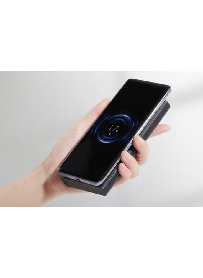 JAJEEK - Xiaomi 10,000mAh USB-C PD 22.5W & 10W Qi Wireless Charging Power Bank – Fast Charging for Phones, Tablets, Laptops, and More, Portable, Compact Design, Multiple Charging Options, Black - Image 1