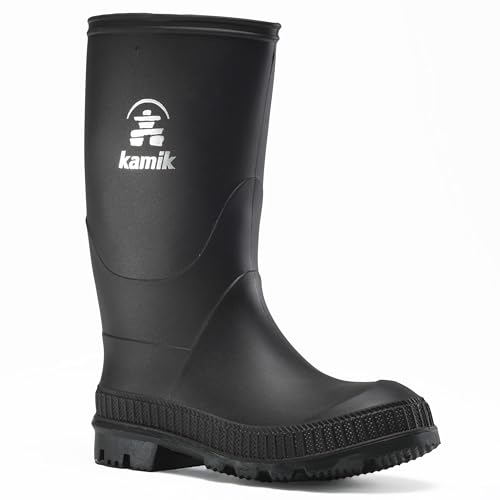 Kamik Kids Stomp Waterproof Rain Boots,Black,6 - Image 1