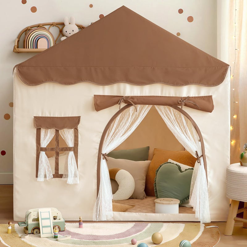 Sherilyn Kids Play Tent with Double Door Childrens Playhouse Tents Portable Fantasy Adventure Castle for Boys and Girls Kids Tent with Mat House Toys for Boys Girl Birthday Christmas House Gift - Image 3