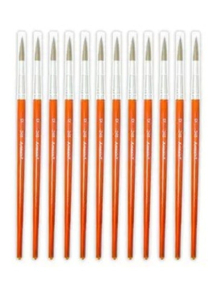 Artmate Artist Brushes Round 12 Size, Set Of 12 Pieces - JIAB245-12