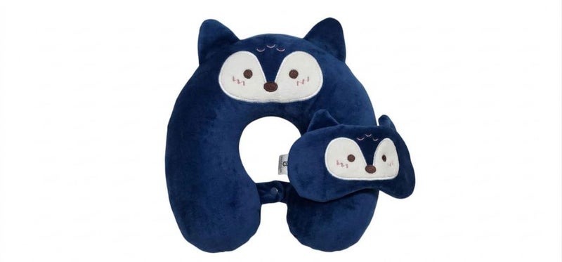 Baby Neck Pillow U-Shaped Neck Pillow for Travel Car Airplane Office with Eye Cover for Sleeping (Random Shape for Boys) - Image 1