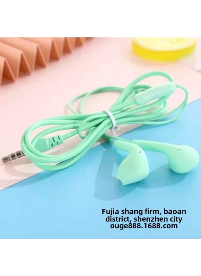 Generic - E-Commerce Macaron Wired Music Headset Suitable For Android Apple 3.5mm With Microphone Ear-Color:Blue - Image 1