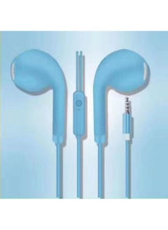 E-Commerce Macaron Wired Music Headset Suitable For Android Apple 3.5mm With Microphone Ear-Color:Blue
