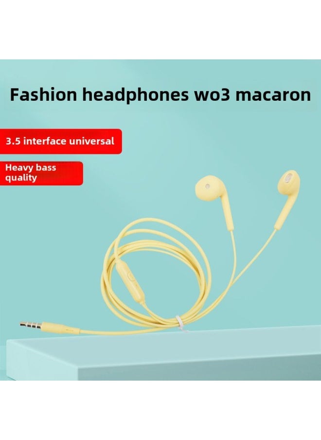 Generic - E-Commerce Macaron Wired Music Headset Suitable For Android Apple 3.5mm With Microphone Ear-Color:Blue - Image 1