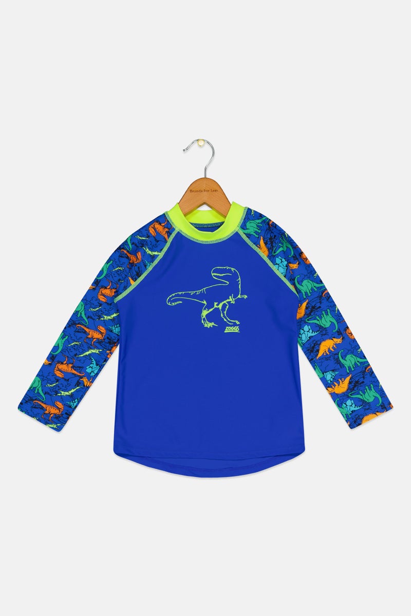 ZOGGS Toddlers Boy Graphic Print Long Sleeves Rash Guard, Multicolor - Image 2