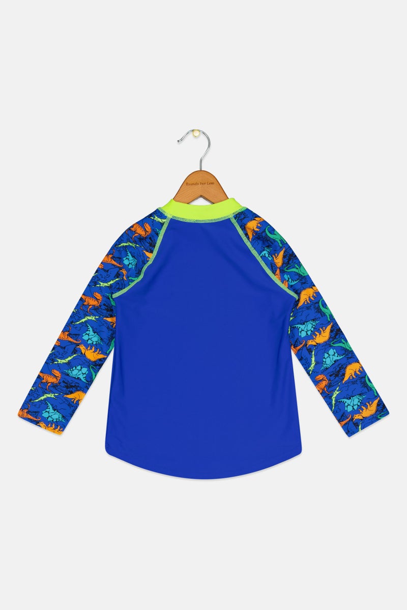 ZOGGS Toddlers Boy Graphic Print Long Sleeves Rash Guard, Multicolor - Image 3
