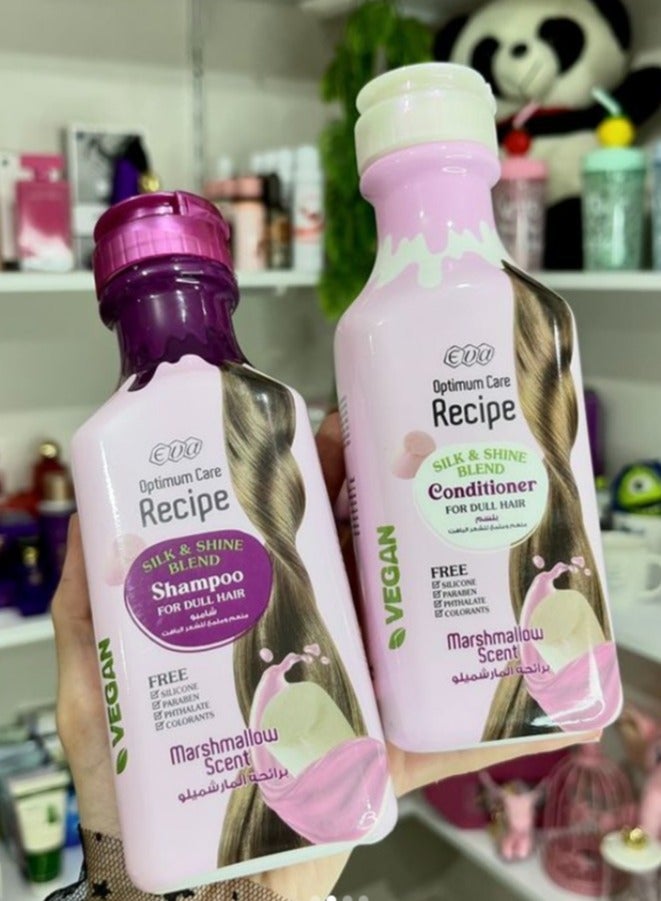 Eva Optimum Care Silk & Shine Conditioner -Marshmallow Scent - Recipe Blend for Smooth Hair  - (350ml) - Image 3