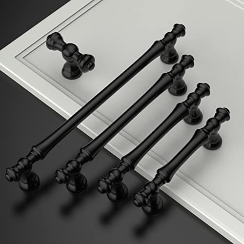 Amerdeco 10 Pack Matte Black Cabinet Pulls 7.5 Inch(192mm) Hole Center Cabinet Hardware Kitchen Cabinet Handles for Bathroom Drawer Pulls Dresser Pulls ZH0014 - Image 3