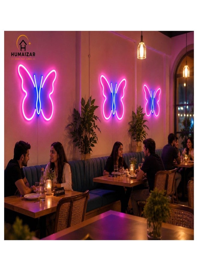 HUMAIZAR Butterfly Neon LED Light for Wall Décor | Aesthetic Neon Light for Bedroom, Kids Room & Living Room | Decorative LED Neon Sign for Home Décor & Gifting - Image 5