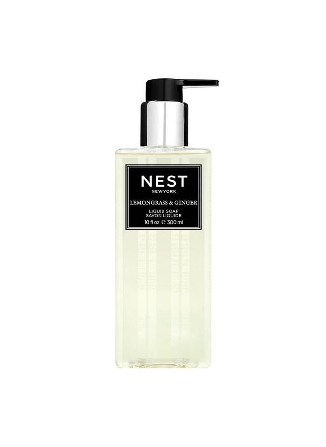 NEST FRAGRANCES Liquid Soap, Lemongrass & Ginger - 10 fl oz - Cleanses & Nourishes Skin - Approx. 300 Pumps Per Bottle - Gluten Free & Cruelty Free  - Image 1